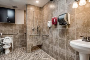 Private bathroom at Ennis Care Center